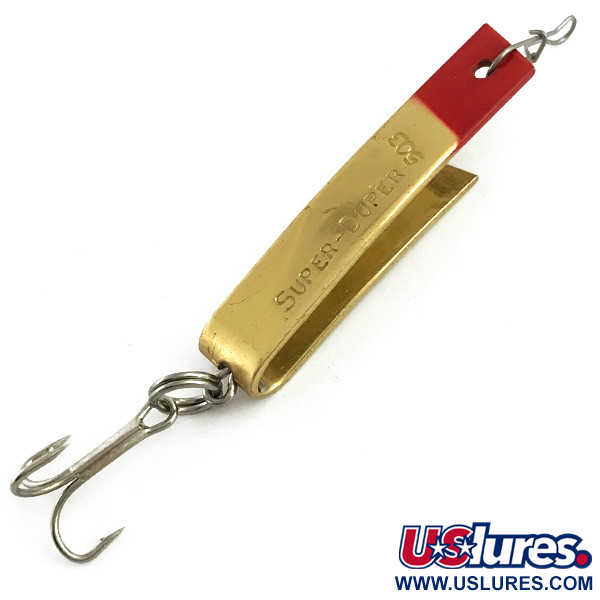 Vintage South Bend Super-Duper 503, 1/8oz Gold / Red fishing spoon #5941