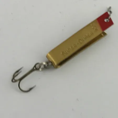 Vintage South Bend Super-Duper 502, 3/32oz Gold / Red fishing spoon #5952