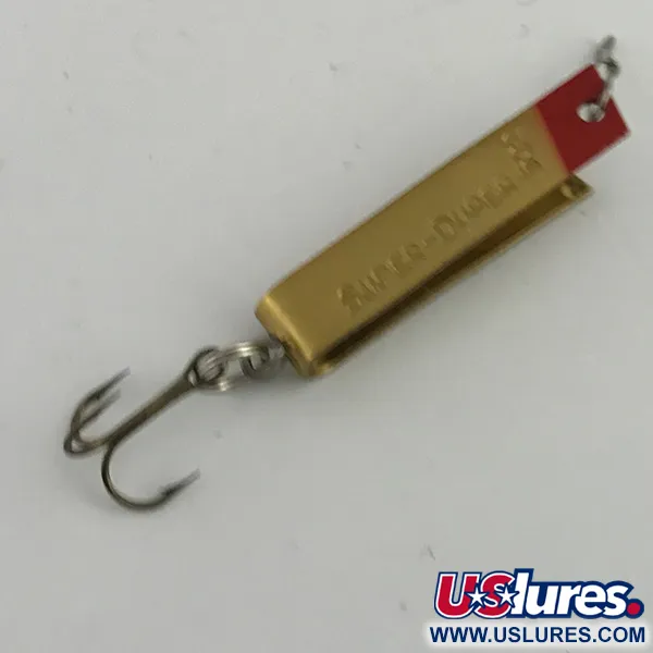 Vintage  South Bend Super-Duper 502, 3/32oz Gold / Red fishing spoon #5952