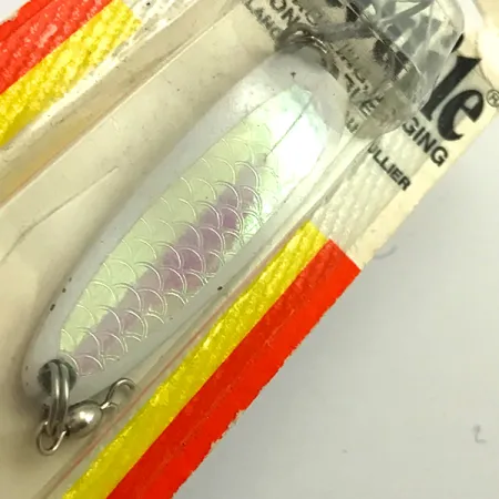 Luhr Jensen Krocodile Die #3, 1/2oz White Pearl / Hologram White Pink fishing spoon #5970