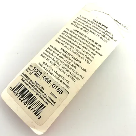 Luhr Jensen Krocodile Die #4 Glow, 2/3oz White / Green fishing spoon #5971