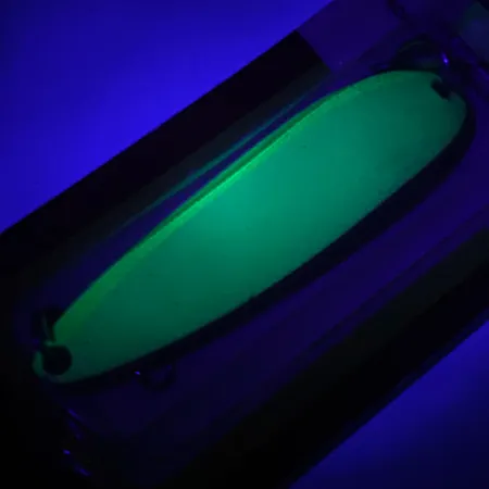 Luhr Jensen Krocodile Die #4 Glow, 2/3oz White / Green fishing spoon #5971