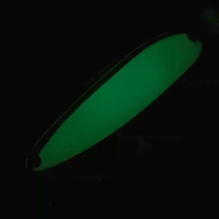 Luhr Jensen Krocodile Die #4 Glow, 2/3oz White / Green fishing spoon #5971
