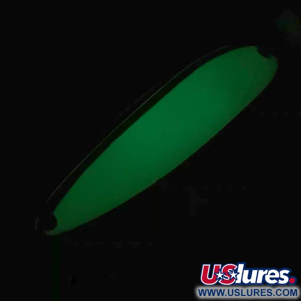 Luhr Jensen Krocodile Die #4 Glow, 2/3oz White / Green fishing spoon #5971