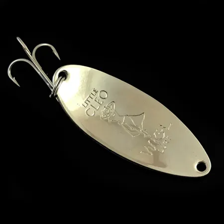 Vintage Seneca Little Cleo (Hula Girl) Glow, 1/2oz White / Orange / Nickel fishing spoon #5978
