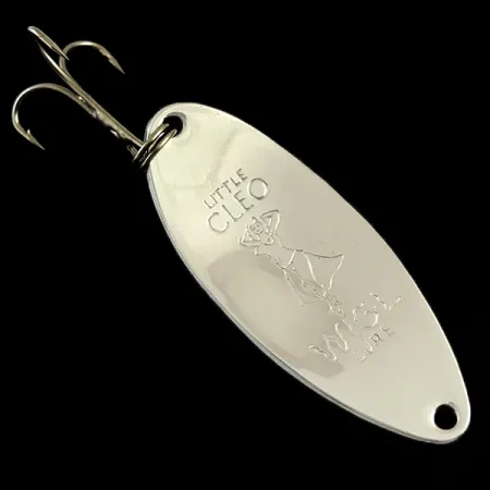 Vintage Seneca Little Cleo (Hula Girl) Glow, 2/3oz White / Orange / Nickel fishing spoon #5982