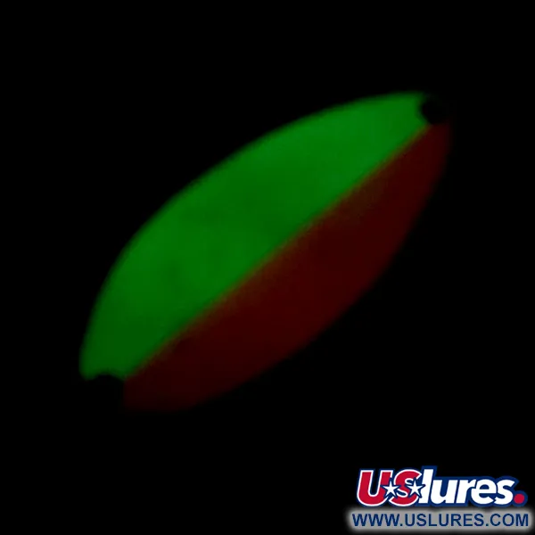 Vintage Seneca Little Cleo (Hula Girl) Glow, 2/3oz White / Orange / Nickel fishing spoon #5982