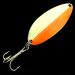Vintage  Seneca Little Cleo (Hula Girl) Glow, 2/3oz White / Orange / Nickel fishing spoon #5982