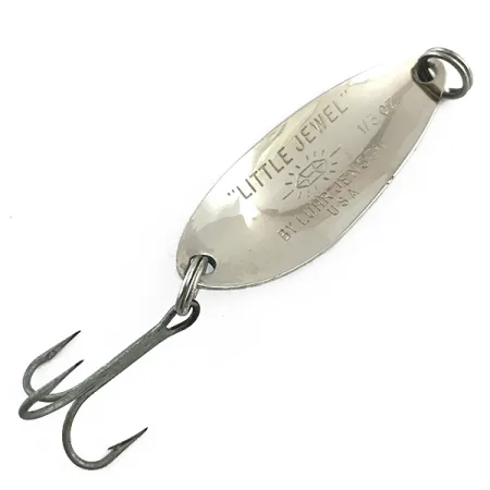 Vintage Luhr Jensen Little Jewel, 1/3oz Hammered Nickel / Blue fishing spoon #5997