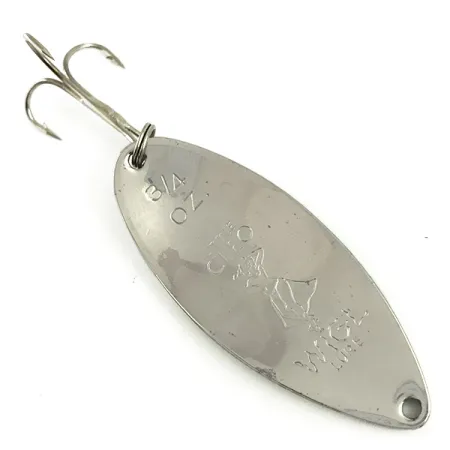 Vintage Seneca Little Cleo (Hula Girl) Glow, 3/4oz White / Green / Nickel Glow in Dark fishing spoon #5999