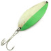 Vintage  Seneca Little Cleo (Hula Girl) Glow, 3/4oz White / Green / Nickel Glow in Dark fishing spoon #5999