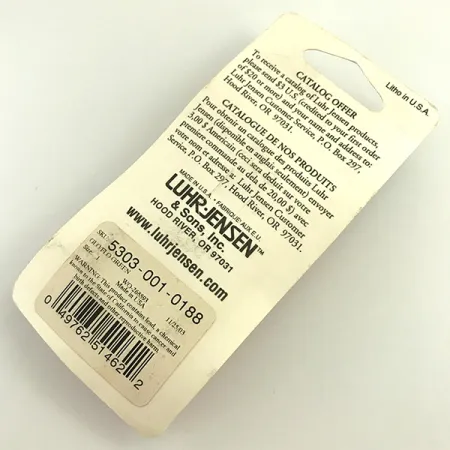 Vintage Luhr Jensen Loco 1Glow, 1/8oz White / Green fishing spoon #6000