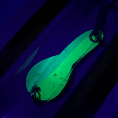 Vintage Luhr Jensen Loco 1Glow, 1/8oz White / Green fishing spoon #6000