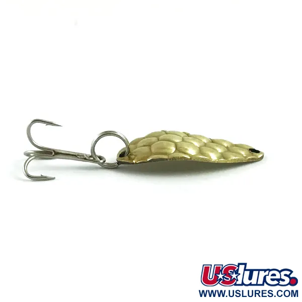 Vintage   Acme Little Cleo, 1/8oz Hammered Brass fishing spoon #6009