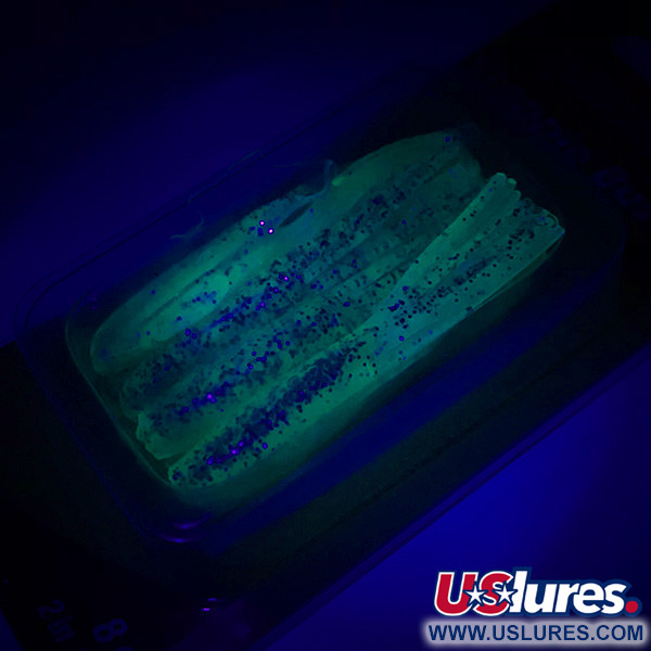   Johnson Crappie Buster Shad Tubes UV soft bait,  Blue / Green / Glitter fishing #6021