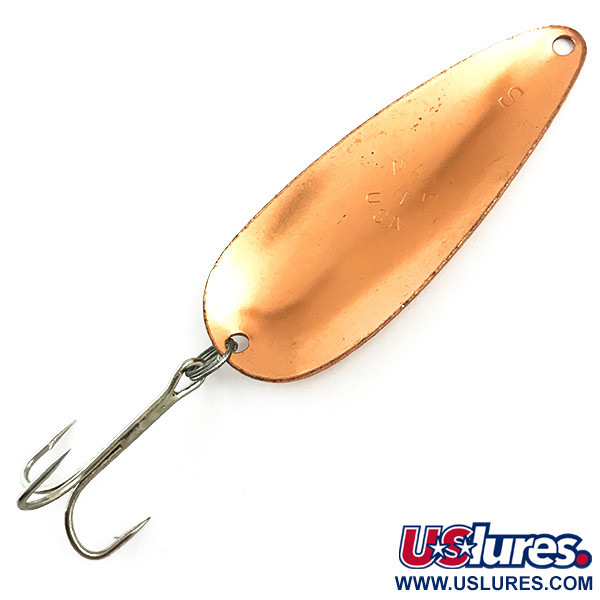 Vintage  Worth Chippewa Steel Spoon, 1/2oz Hammered Copper fishing spoon #6026