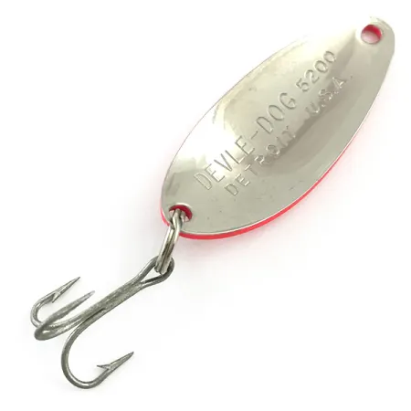 Eppinger Dardevle Devle-Dog 5200 UV, 1/4oz Nickel/red UV fishing spoon #17576