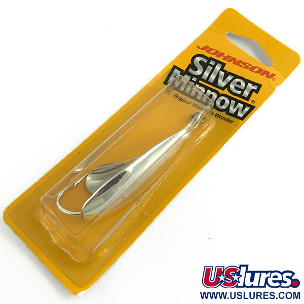 Weedless Johnson Silver Minnow Spin, 1/2oz Silver / Silver Plated fishing  spoon #6103