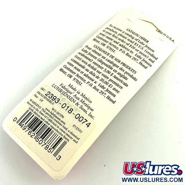   Luhr Jensen Hot Tail, 1/8oz Frog / Nickel spinning lure #12042