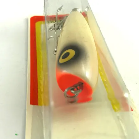 Luhr Jensen P.J.POP Wooden Hand-made lure, 3/5oz White Pearl with Purple Tint / Orange fishing lure #6046