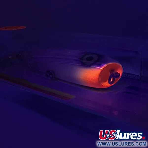   Luhr Jensen P.J.POP Wooden Hand-made lure, 3/5oz White Pearl with Purple Tint / Orange fishing lure #6046