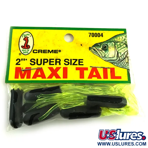 Creme Maxi Tail soft bait UV, White / Red fishing #6051