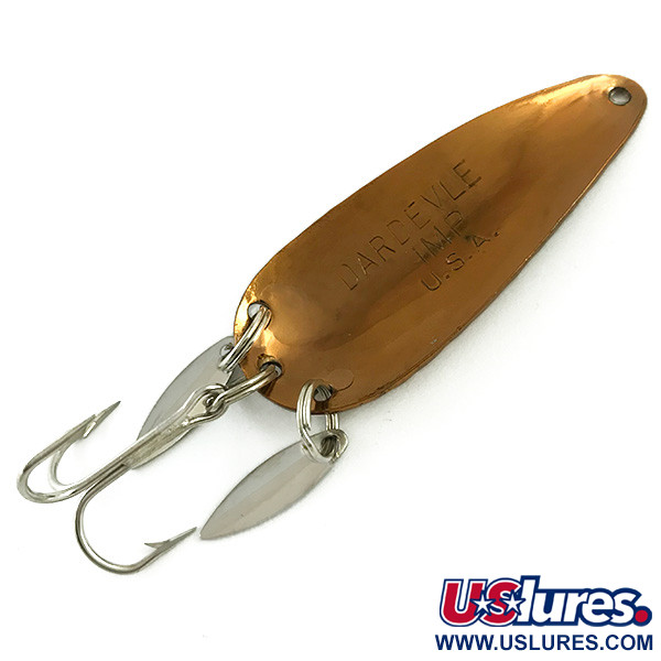 Vintage  Eppinger Dardevle Imp Klicker, 2/5oz Hammered Copper fishing spoon #6061