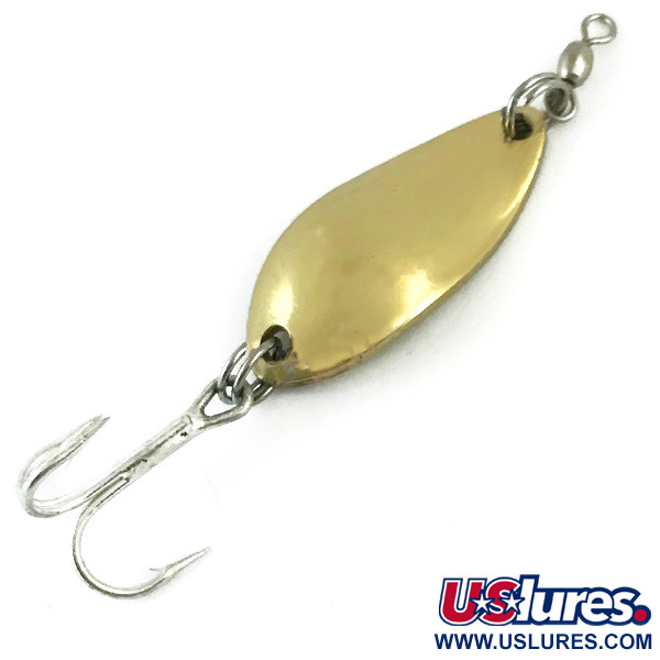 Vintage  Luhr Jensen Lil' Kroc (Krocodile Stubby), 3/16oz Gold fishing spoon #15806