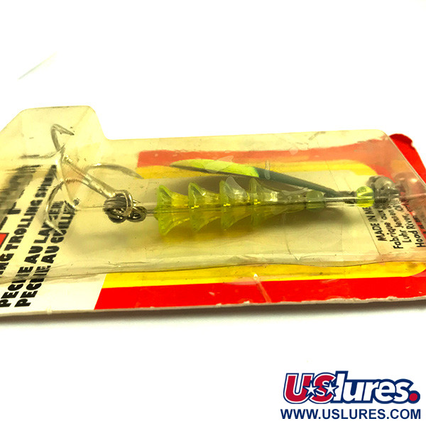   Luhr Jensen Tee Spoon, 1/2oz Green / Fluorescent Yellow Glow in UV light, Fluorescent spinning lure #6069