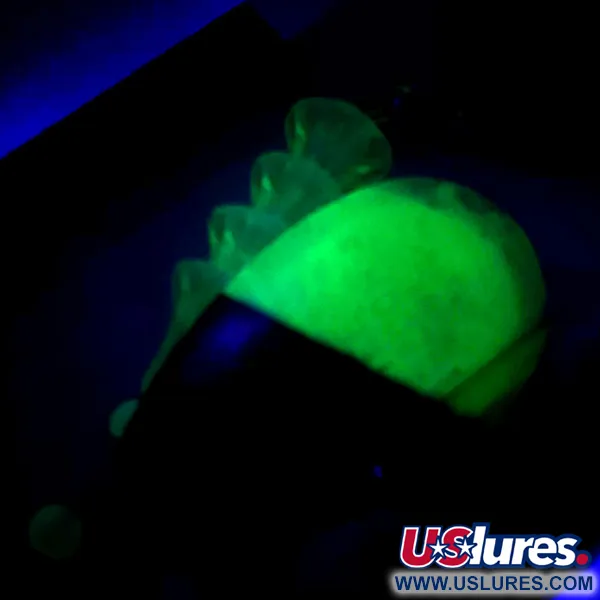   Luhr Jensen Tee Spoon, 1/2oz Green / Fluorescent Yellow Glow in UV light, Fluorescent spinning lure #6069