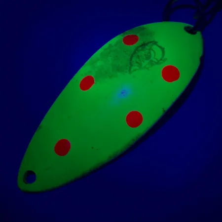 Vintage Eppinger Dardevle Devle Dog 7700 UV, 1/2oz Yellow / Red / Nickel fishing spoon #6075