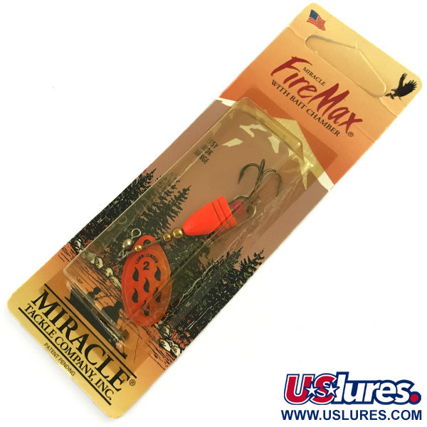   Luhr Jensen Fire Max Miracle 2 UV replaceable hook, 1/4oz Orange spinning lure #6248