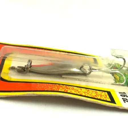 Luhr Jensen Krocodile Stubby UV, 3/16oz Nickel / Orange / UV Glow in UV light, Fluorescent fishing spoon #6085