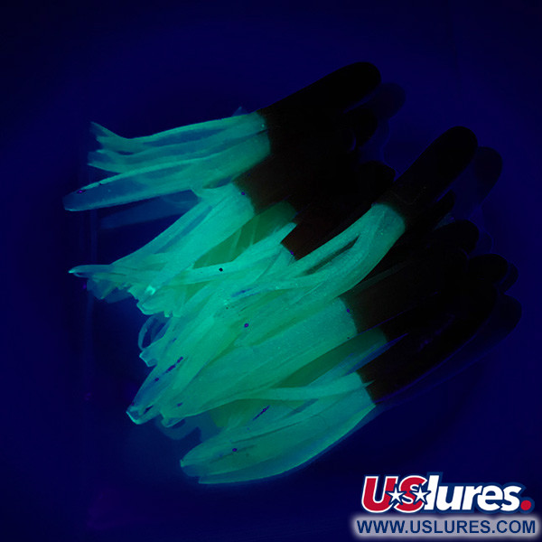  Creme Lure Co Creme Mini Tail soft bait U,  Orange / Green UV Glow in UV light, Fluorescent fishing #13303