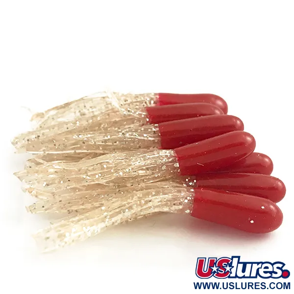 Creme Mini Tail soft bait 12pcs, Red / White / Glitter fishing #13301