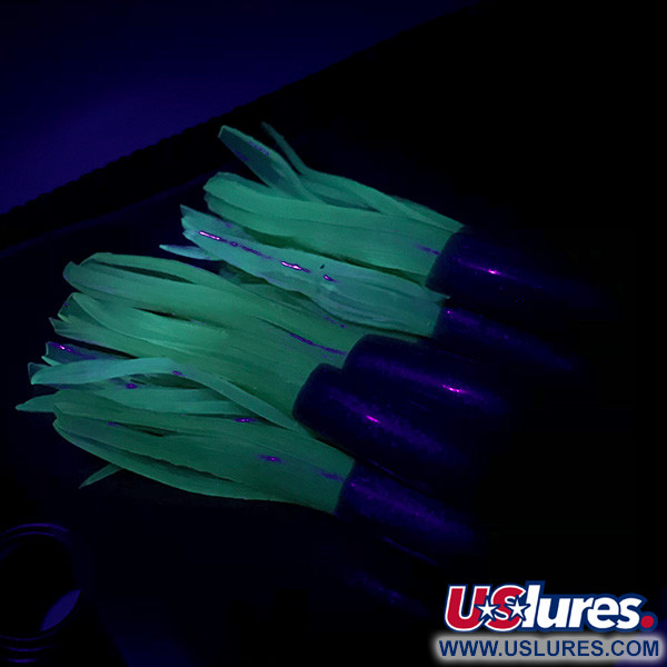  Creme Lure Co Creme Mini Tail soft bait UV,  Blue / Yellow / UV Glow in UV light, Fluorescent fishing #6092