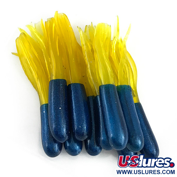  Creme Lure Co Creme Mini Tail soft bait UV 12pcs,  Blue / Yellow / UV Glow in UV light, Fluorescent fishing #14565