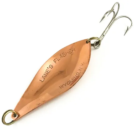 Vintage Lanes Tackle & Bait Lane's Flasher, 2/3oz Copper fishing spoon #6095
