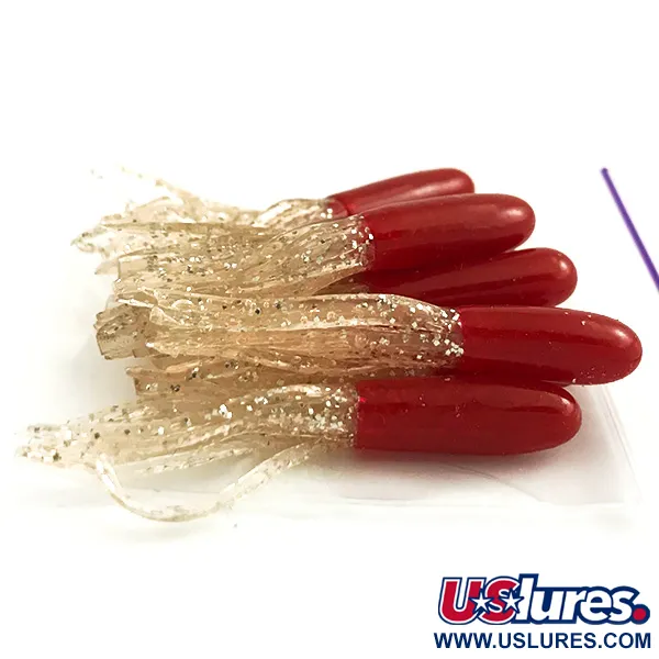 Creme Mini Tail soft bait, Red / Glitter Silver fishing #6114