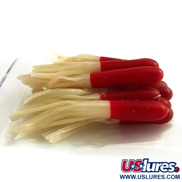 Creme Mini Tail soft bait , Red / White fishing #6116