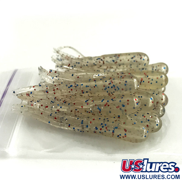  Creme Lure Co Creme Mini Tail soft bait 10pcs,  Transparent / Red and Blue Glitter fishing #14568
