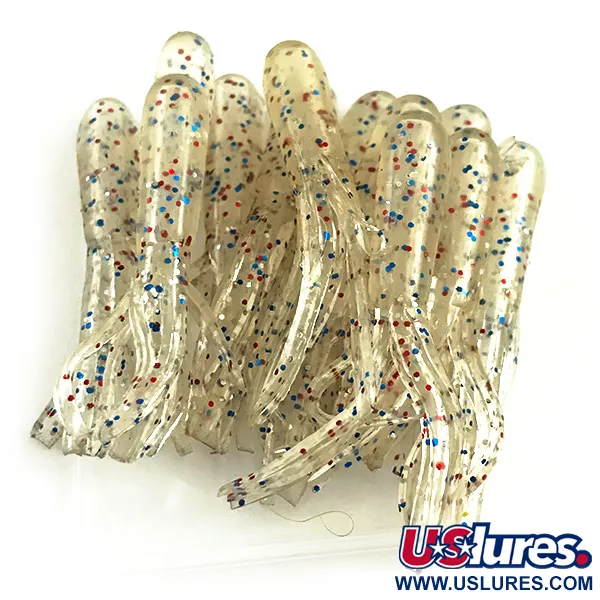 Creme Mini Tail soft bait , Transparent / Red and Blue Glitter fishing #6134