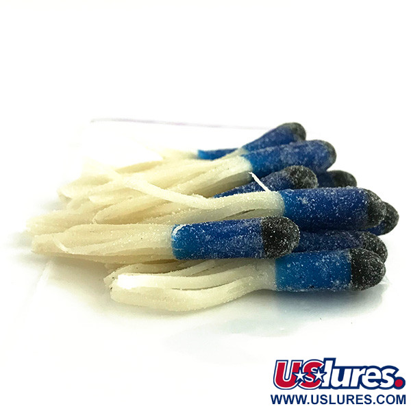  Creme Lure Co Creme Mini Tail soft bait UV,  White / Blue / Glitter fishing #6118