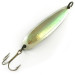 Vintage  Luhr Jensen Krocodile Die #4, 2/3oz White / Pink Green Hologram fishing spoon #6131