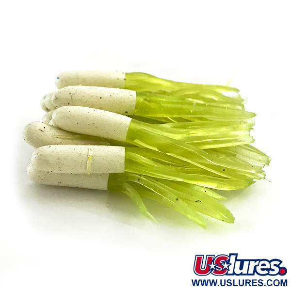  Creme Lure Co Creme Mini Tail soft bait UV 20pcs,  Fluorescent Green / White UV Glow in UV light, Fluorescent fishing #14570