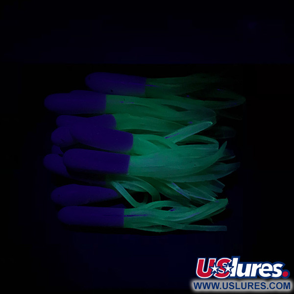  Creme Lure Co Creme Mini Tail soft bait UV 20pcs,  Fluorescent Green / White fishing #14573
