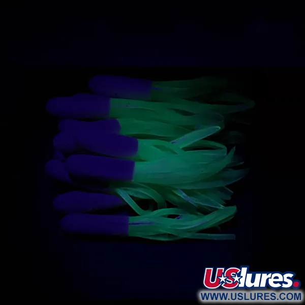 Creme Mini Tail soft bait UV 12pcs, Fluorescent Green / White fishing #13378