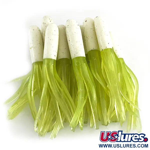 Creme Mini Tail soft bait UV 12pcs, Fluorescent Green / White fishing #13378