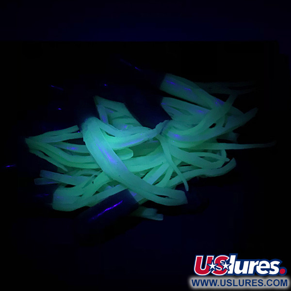 Creme Lure Co Creme Mini Tail soft bait UV 20pcs,  Blue / White UV Glow in UV light, Fluorescent fishing #14569