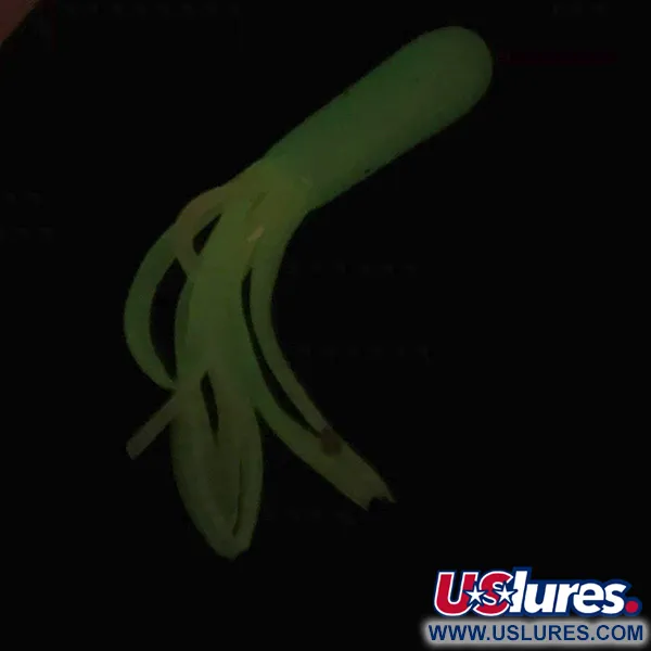Creme Mini Tail soft bait Glow - Glow In Dark, Light Blue / White Phosphorescent Glow in Dark fishing #6139